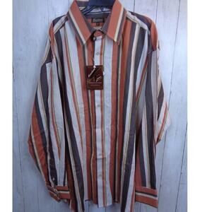 Knockout Jeans Long Sleeve Striped Button Down Shirt Mens‎ Size 3XL